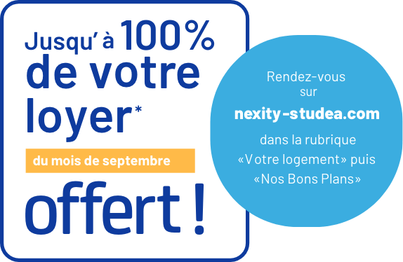 Jusqu'à 100% de votre loyer* du mois de septembre offert !